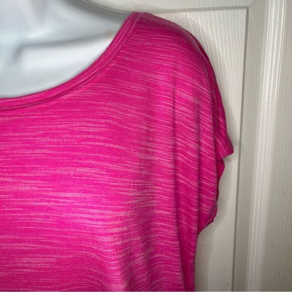 Tek Gear Athletic Short Sleeve Criss Cross Back Tee Workout Tshirt Hot Pink M - Picture 6 of 12